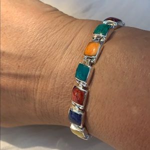 bracelet Natural stones/950 Silver